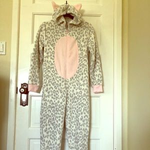 Fuzzy onsie pajamas.